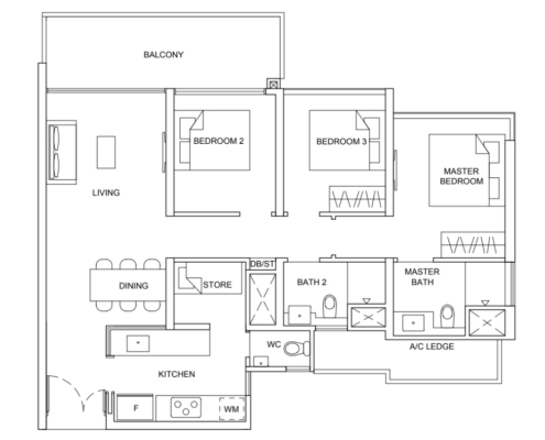 Striling Residences Floorplan 3 Bedroom Premium