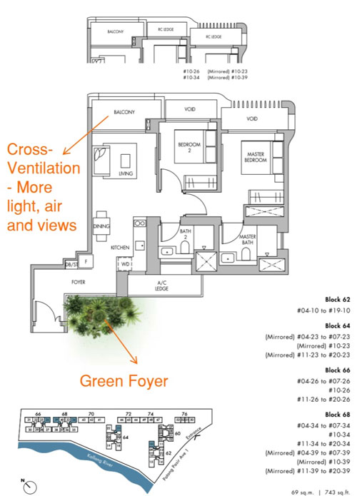Tre Ver Unit with Green Foyer