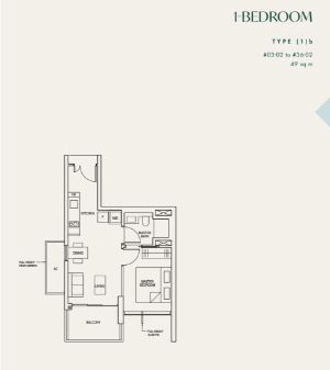 Avenir Condo Floor Plan 1 Bedroom B